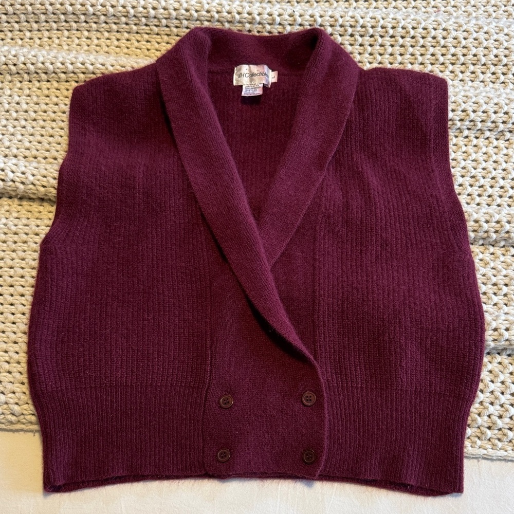 JH Collectibles Deep Burgundy or Plum Sweater Vest